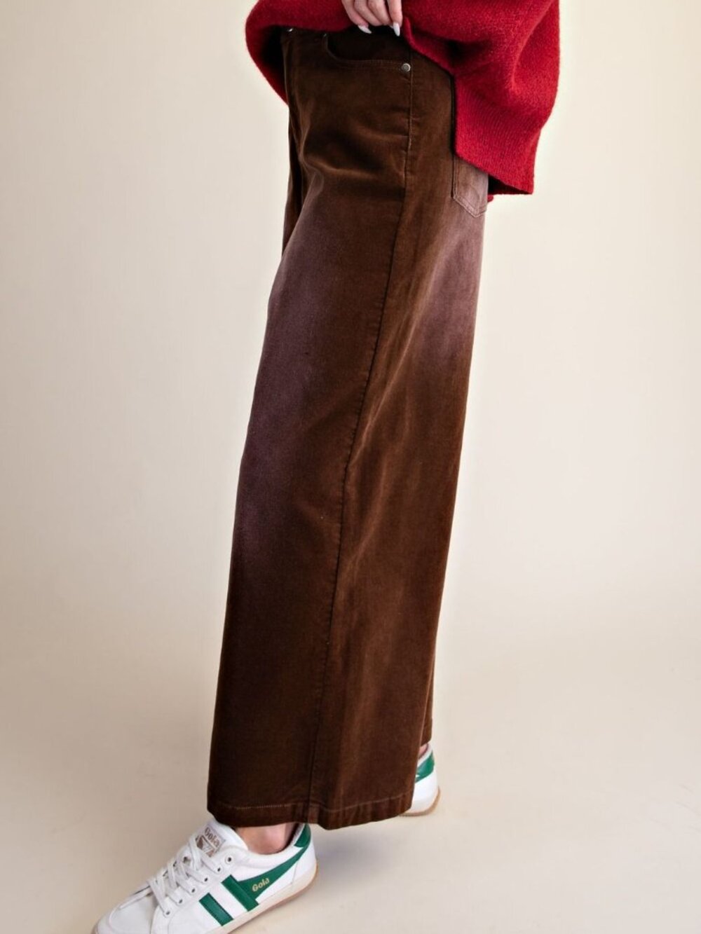 EASEL ENZYME WASHED STRETCH CORDUROY PANTS 97% COTTON 3% SPANDEX - Picture 2 of 3